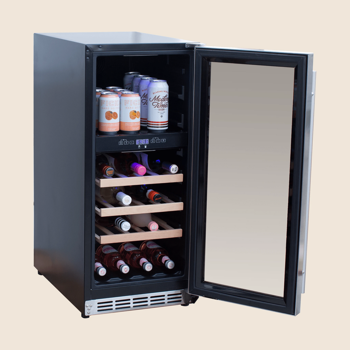 15" 2.9 Cu. Outdoor Rated Dual Zone Wine Cooler by Summerset