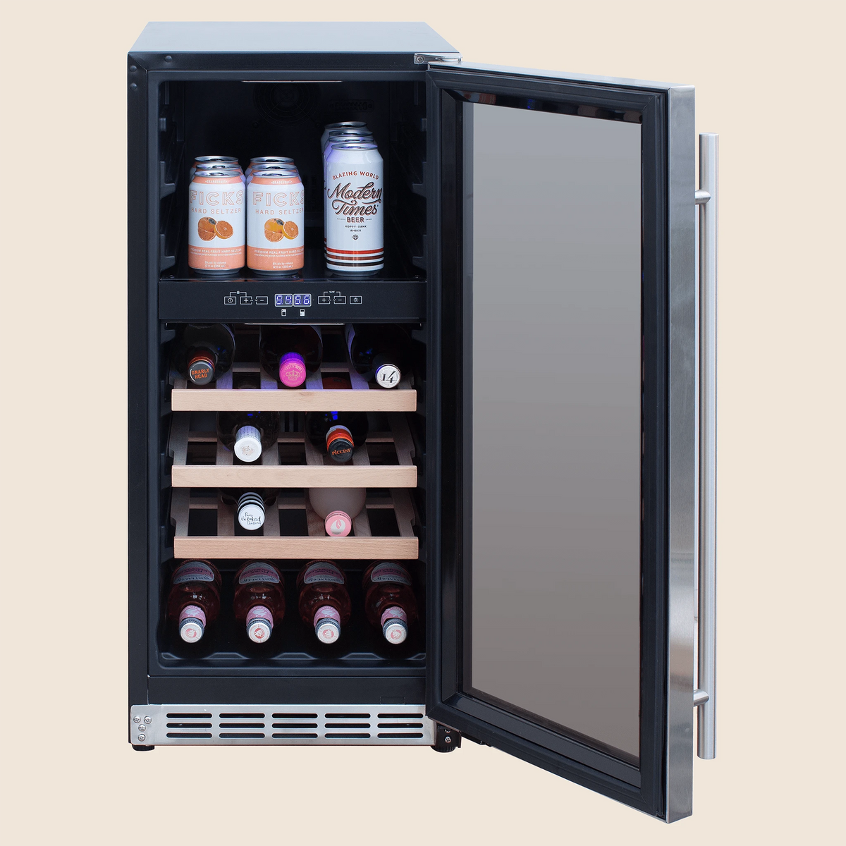 15" 2.9 Cu. Outdoor Rated Dual Zone Wine Cooler by Summerset
