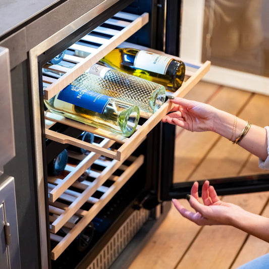 24" 4.5 Cu. Outdoor Rated Dual Zone Wine Cooler by Summerset