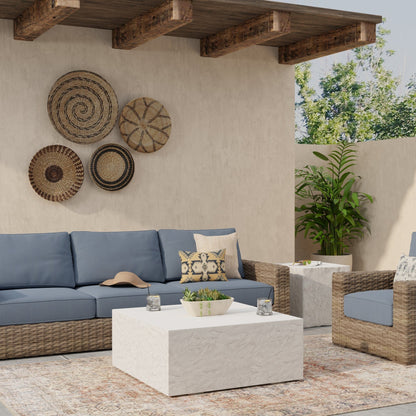 Sunset West Bazaar Antique Stone Square Coffee Table