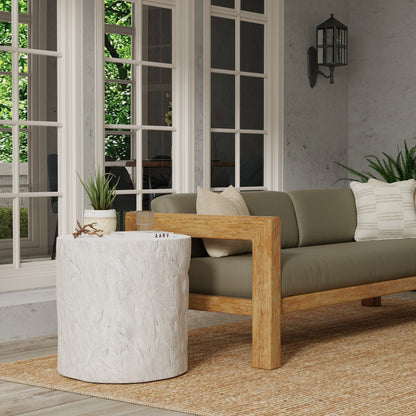 Sunset West Bazaar Antique Stone Round End Table