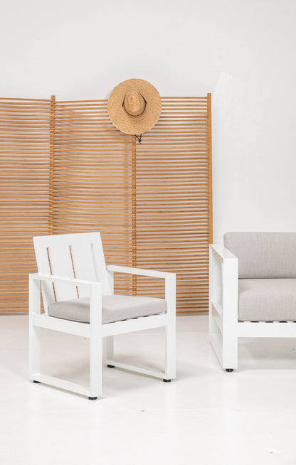 Sunset West Newport Dining Chair in Cast Silver, No Welt — View 2