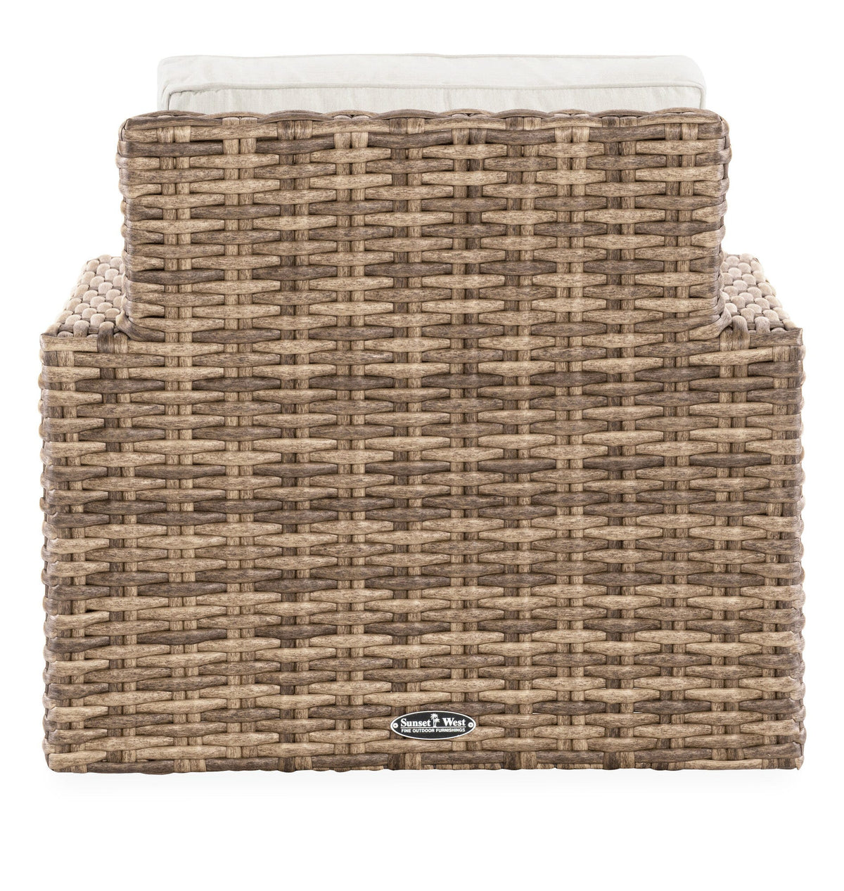 Sunset West Havana Swivel Club Glider in Canvas Flax w/ Self Welt — View 11
