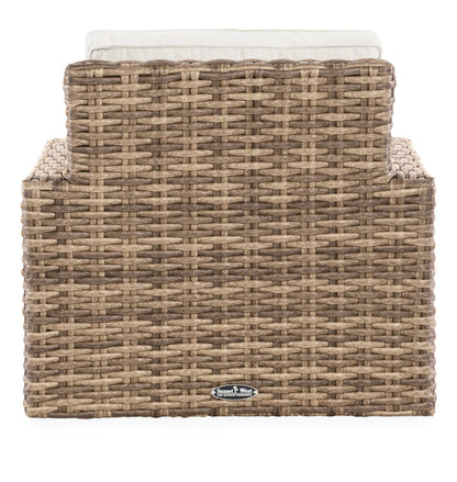 Sunset West Havana Swivel Club Glider in Canvas Flax w/ Self Welt — View 11