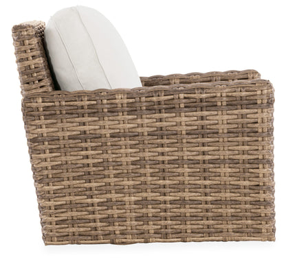 Sunset West Havana Swivel Club Glider in Canvas Flax w/ Self Welt — View 10