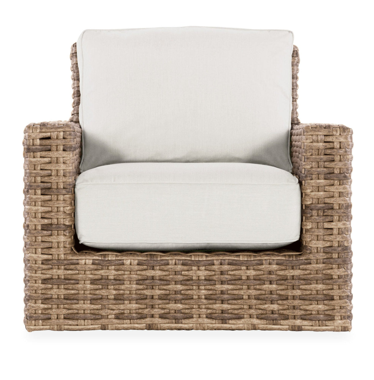 Sunset West Havana Swivel Club Glider in Canvas Flax w/ Self Welt — View 8