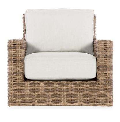Sunset West Havana Swivel Club Glider in Canvas Flax w/ Self Welt — View 8