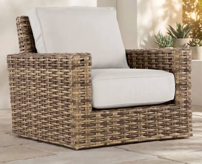 Sunset West Havana Swivel Club Glider in Canvas Flax w/ Self Welt — View 6