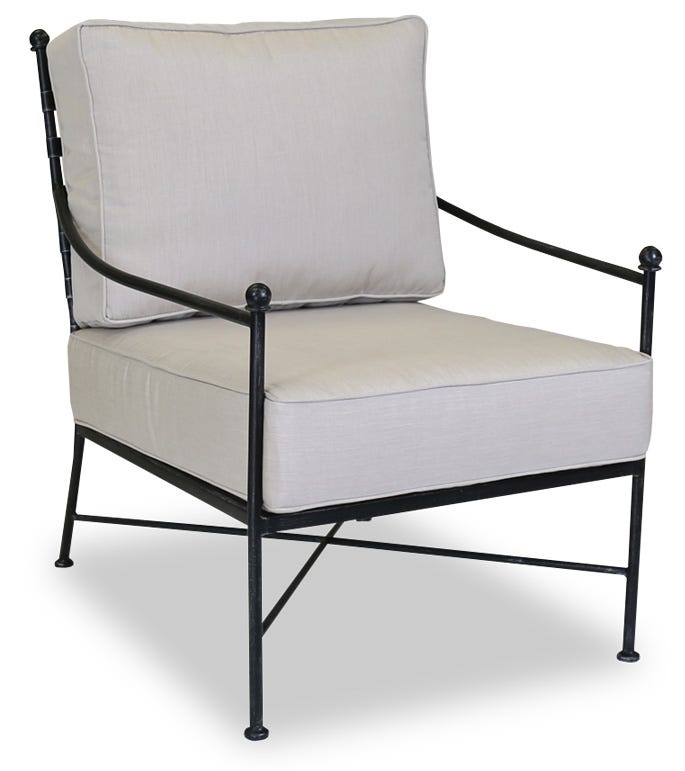 Sunset West Provence Club Chair in Canvas Flax w/ Self Welt — View 15
