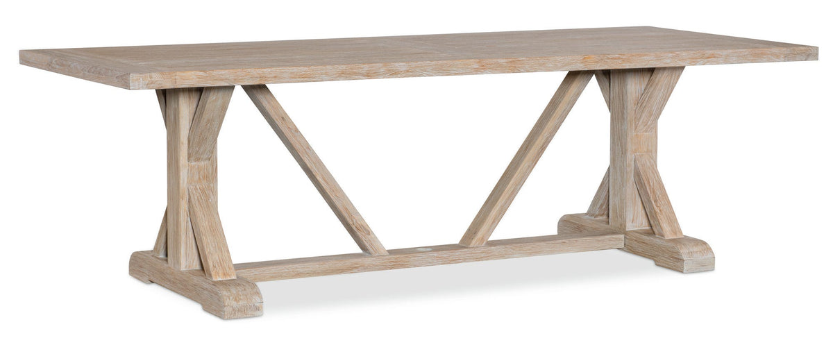 Sunset West Coastal Teak 94 in. Rectangular Trestle Dining Table — View 5