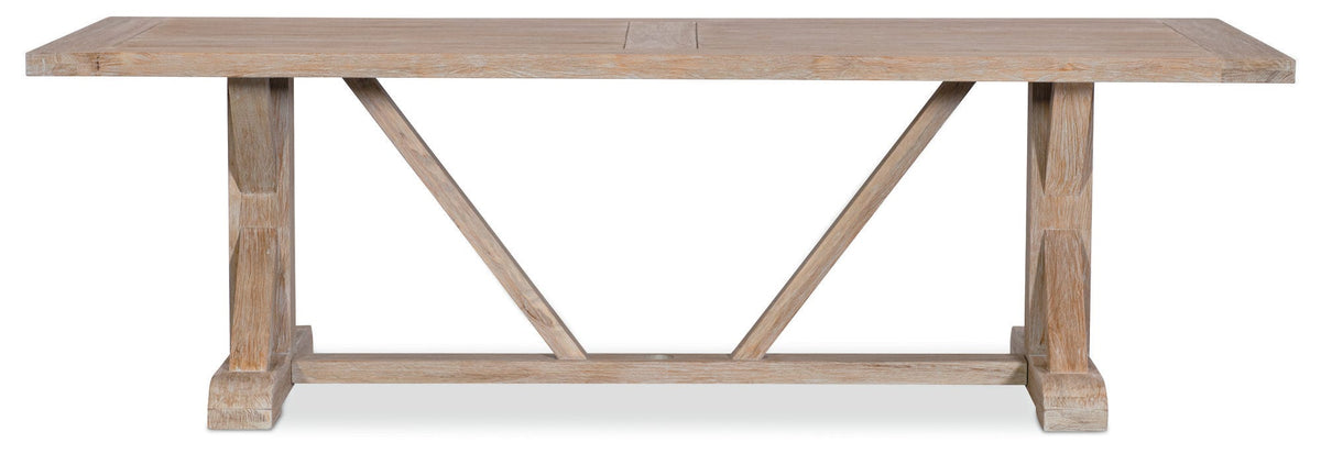 Sunset West Coastal Teak 94 in. Rectangular Trestle Dining Table — View 6