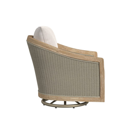 Sunset West Cambria Swivel Club Chair in Canvas Canvas w/ Self Welt — View 8