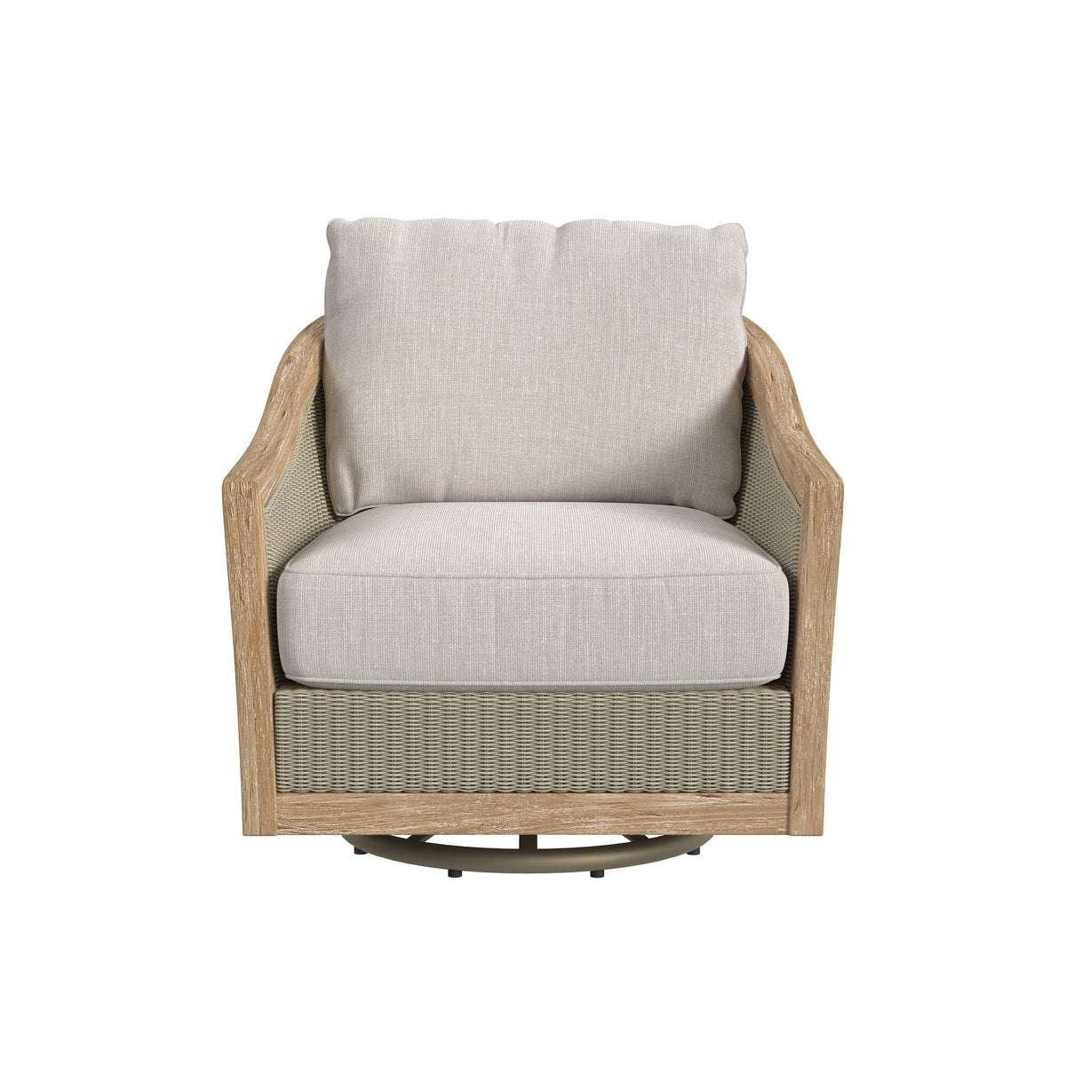 Sunset West Cambria Swivel Club Chair in Canvas Canvas w/ Self Welt — View 10