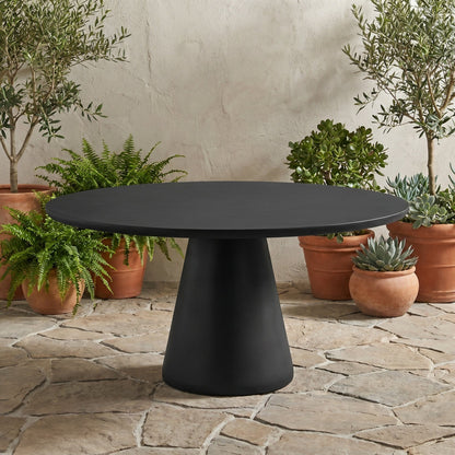 Sunset West Bazaar Pedestal Dining Table, Dark Gray Finish — View 2