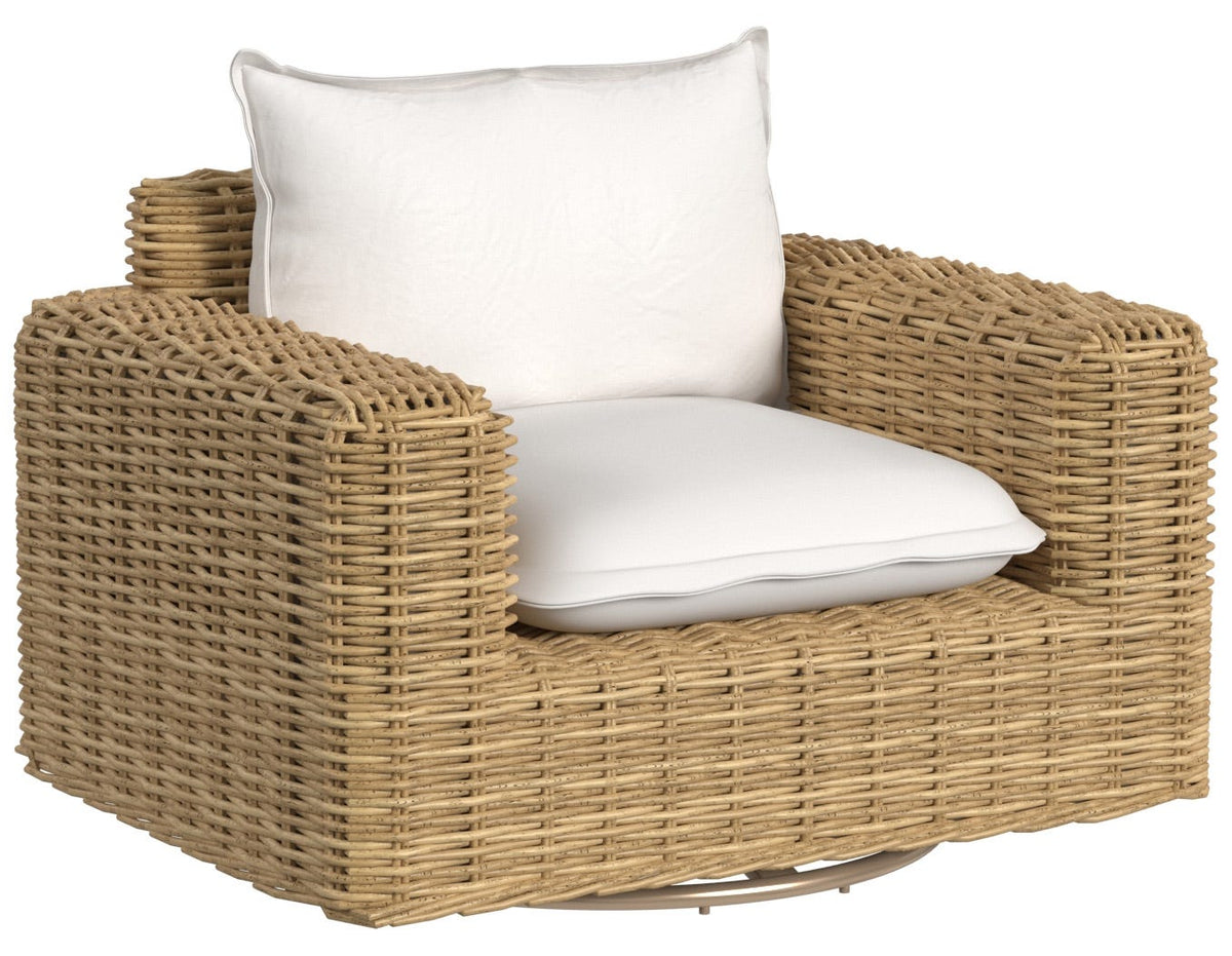 Sunset West Playa Swivel Club Glider in Soothe Pearl w/ Flange Welt — View 2