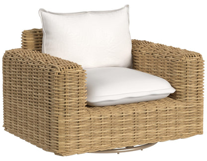 Sunset West Playa Swivel Club Glider in Soothe Pearl w/ Flange Welt — View 2
