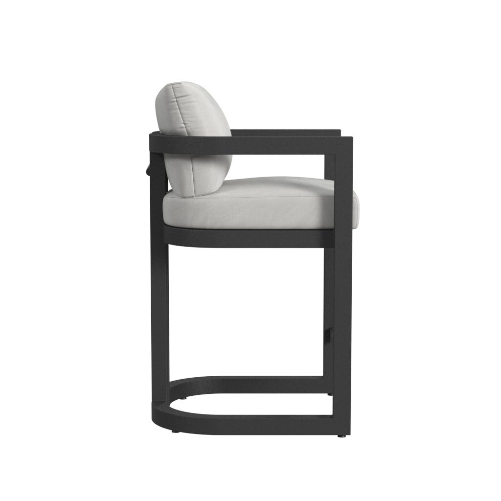Sunset West Malibu Barstool in Cast Silver, No Welt — View 2