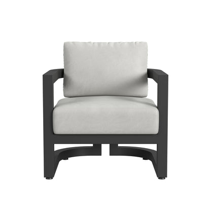 Sunset West Malibu Club Chair in Cast Silver, No Welt — View 7
