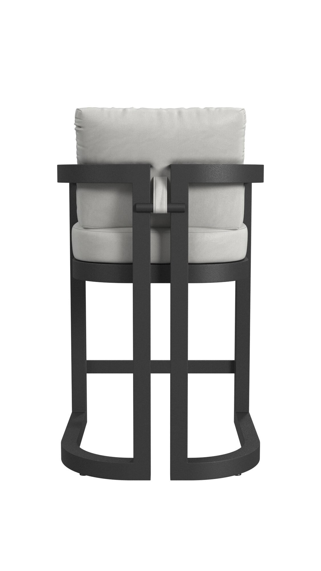 Sunset West Malibu Barstool in Cast Silver, No Welt — View 5