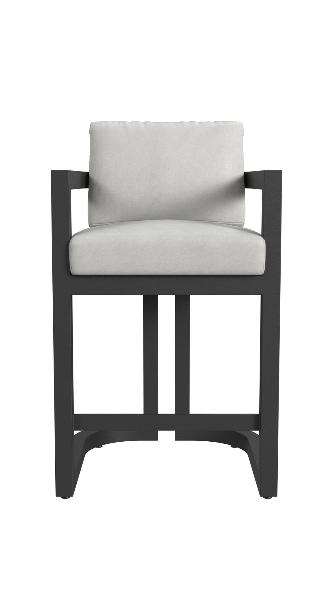 Sunset West Malibu Barstool in Cast Silver, No Welt — View 4