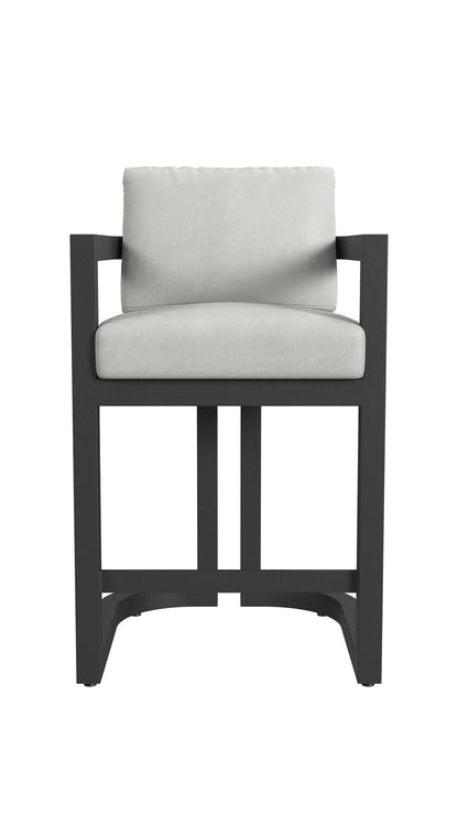 Sunset West Malibu Barstool in Cast Silver, No Welt — View 4