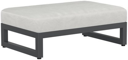 Sunset West Malibu Double Ottoman in Cast Silver, No Welt — View 2
