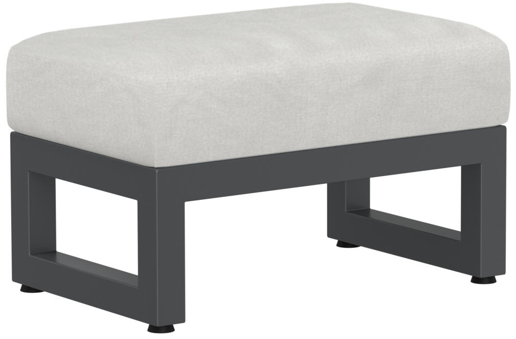 Sunset West Malibu Ottoman in Cast Silver, No Welt — View 2