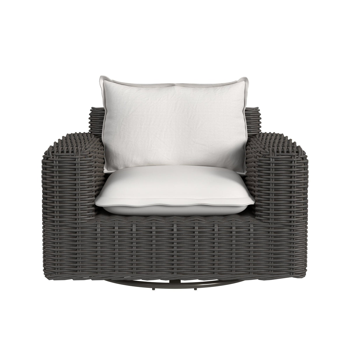 Sunset West Cabo Oversized Swivel Club Chair in Soothe Pearl w/ Flange Welt — View 6