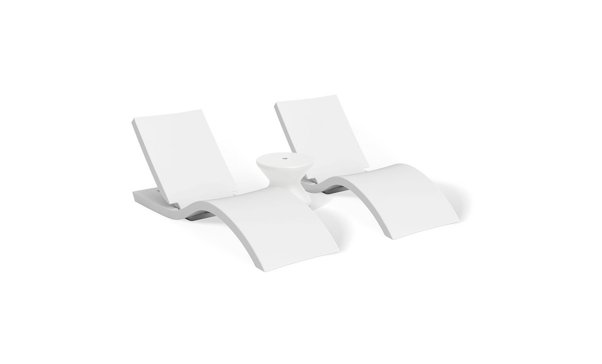 Ledge Adjustable Chaise and Side Table In-Pool & Patio Set