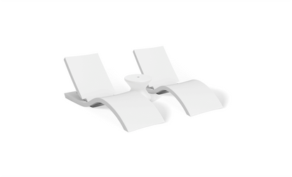 Ledge Adjustable Chaise and Side Table In-Pool & Patio Set