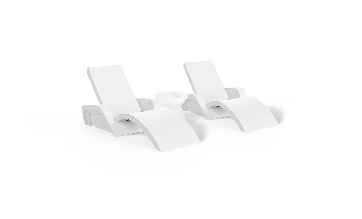 Ledge Adjustable Chaise Island Lounge Set