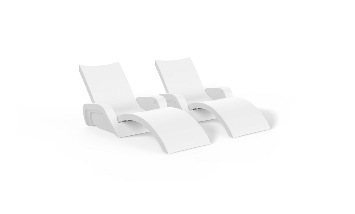 Ledge Signature Chaise and Armrest Console In-Pool Lounge Set