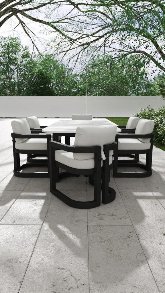 Sunset West Malibu Dining Chair in Cast Silver, No Welt — View 2
