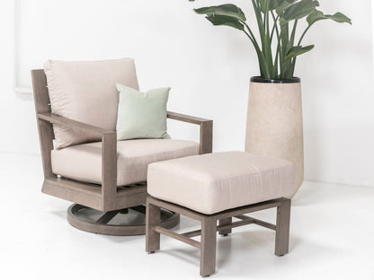 Sunset West Laguna Ottoman in Canvas Flax, No Welt — View 2