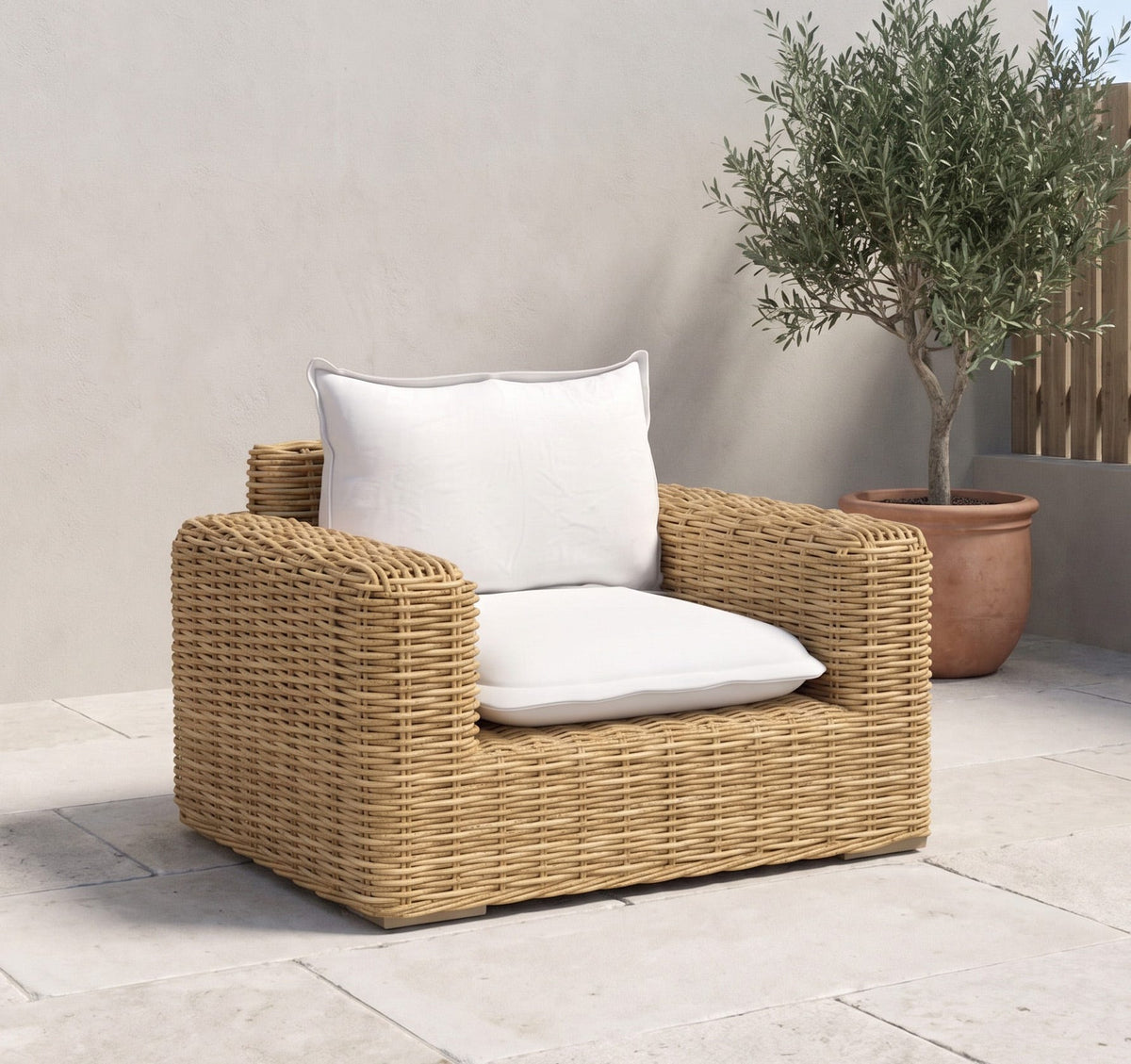 Sunset West Playa Club Chair in Soothe Pearl w/ Flange Welt — View 5