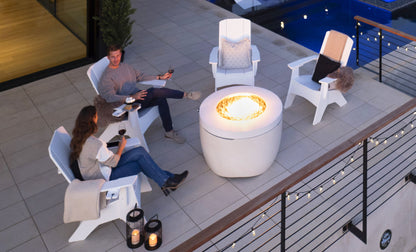 Ledge Halo Firepit with Set of 4 Adirondacks
