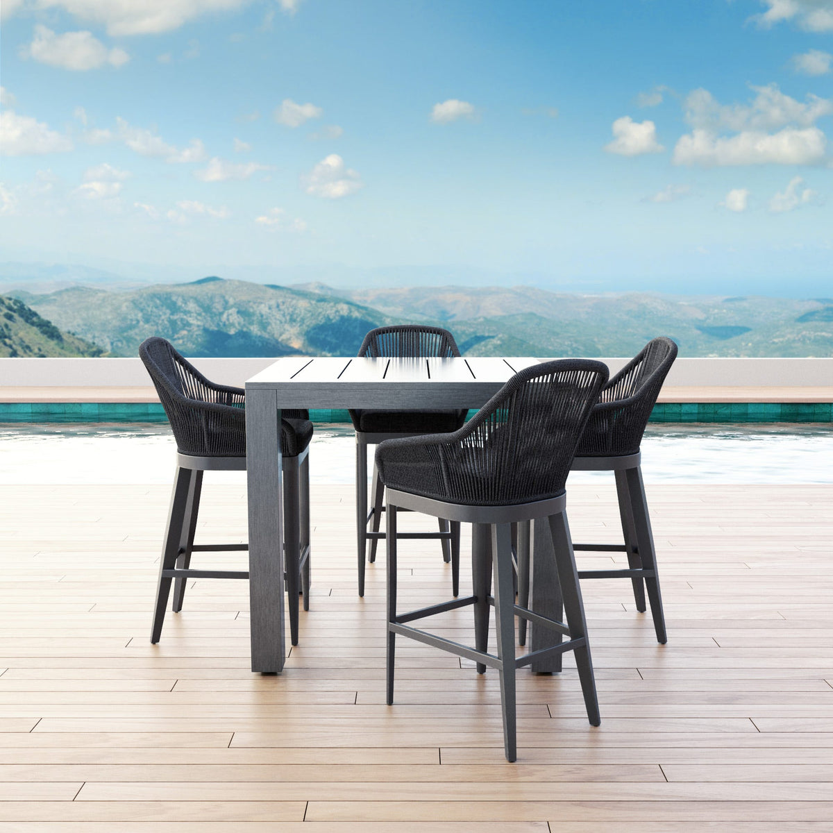Sunset West Milano Barstool in Echo Ash w/ Self Welt — View 4