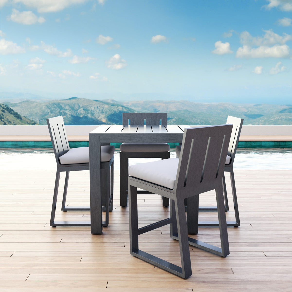 Sunset West Redondo Barstool in Cast Silver, No Welt — View 6