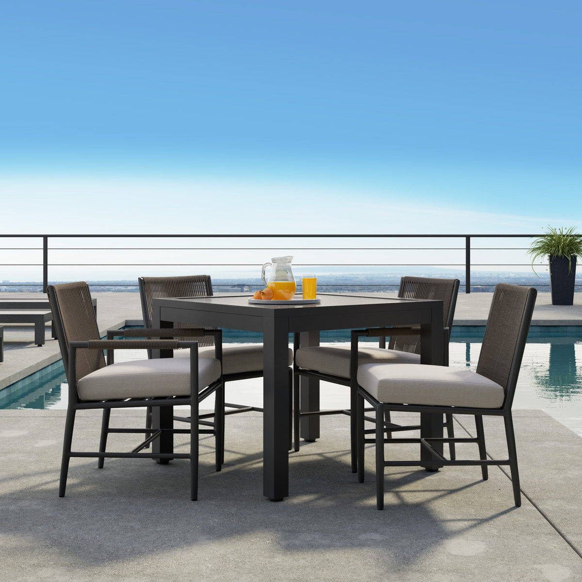 Sunset West Pietra Armless Dining Chair in Echo Ash, No Welt — View 3