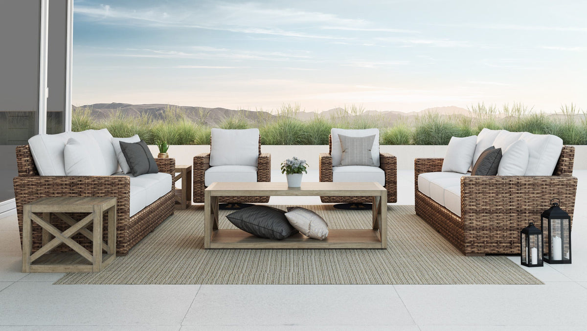 Sunset West Havana Sofa in Canvas Flax w/ Self Welt — View 7