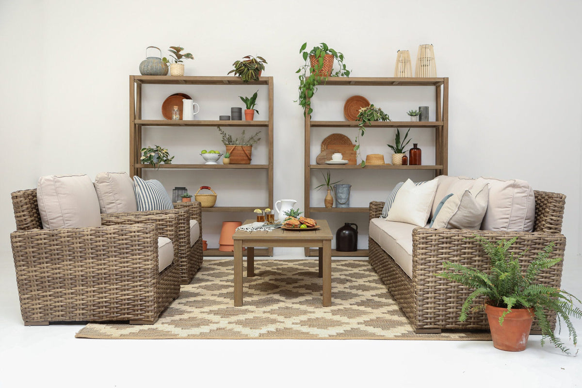 Sunset West Coastal Teak Rectangular Coffee Table — View 5