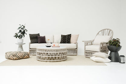 Sunset West Dana Coffee Table with Honed Carrara Marble Top — View 3
