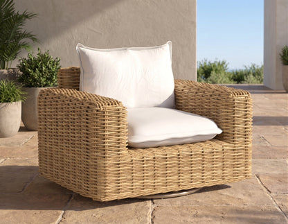 Sunset West Playa Swivel Club Glider in Soothe Pearl w/ Flange Welt — View 4